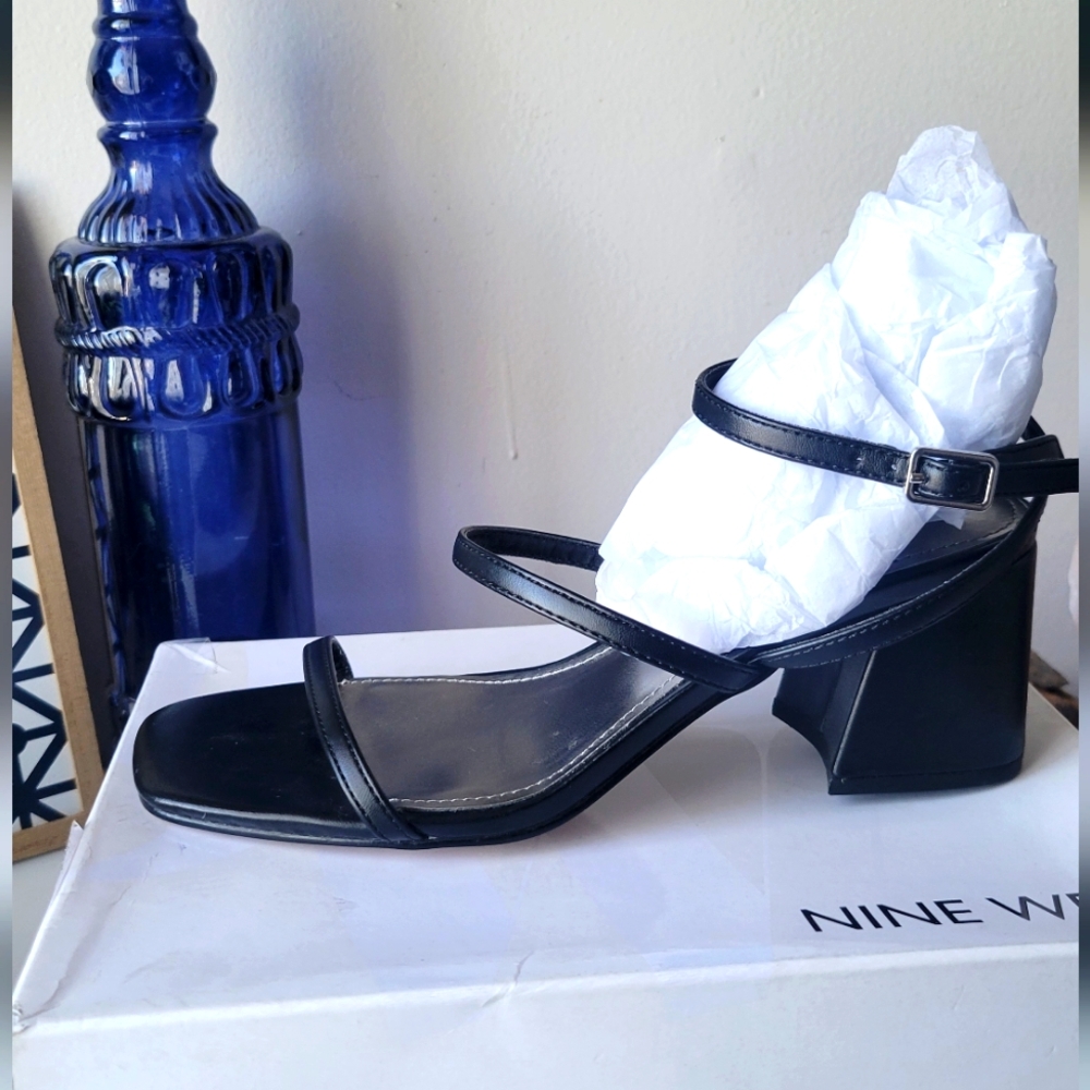 Nine West Black Strappy Sandals